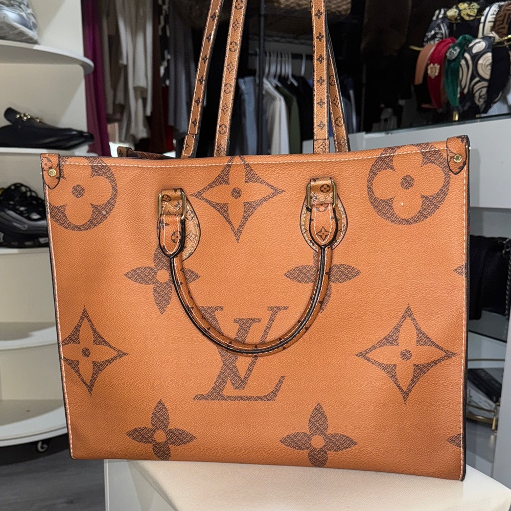 Tan Monogram Tote
